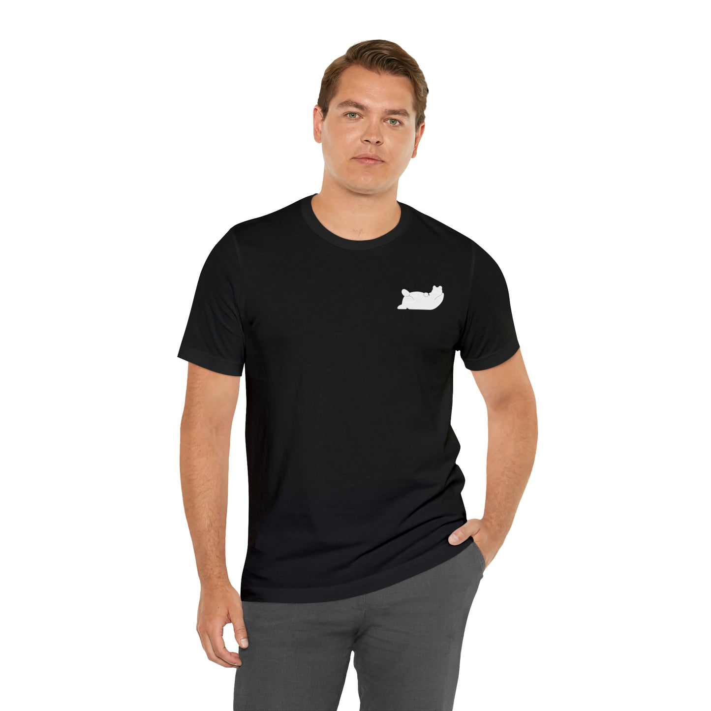 Lazy Bear Unisex Short Sleeve Tee (front bear, back name)