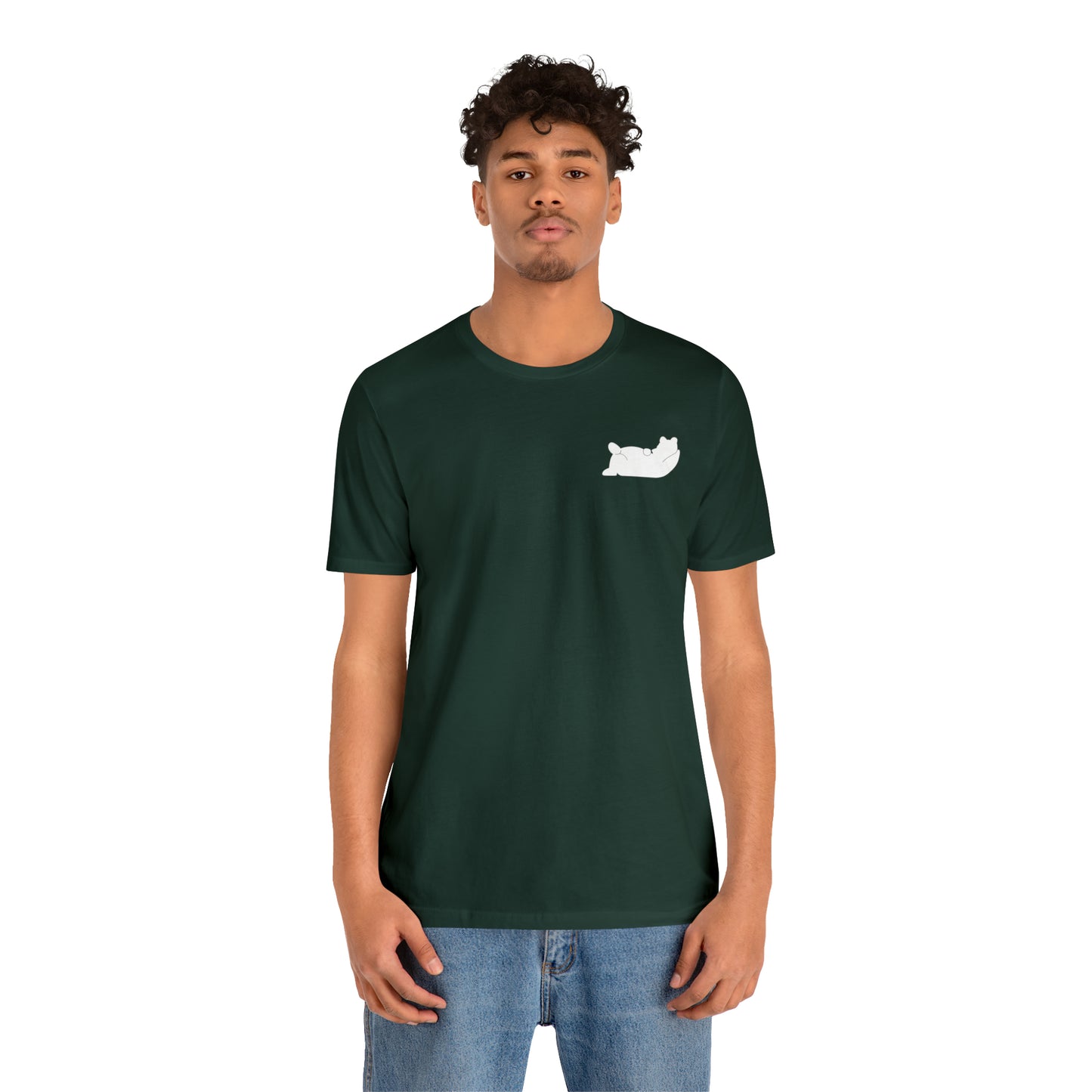 Lazy Bear Unisex Short Sleeve Tee (front bear, back name)