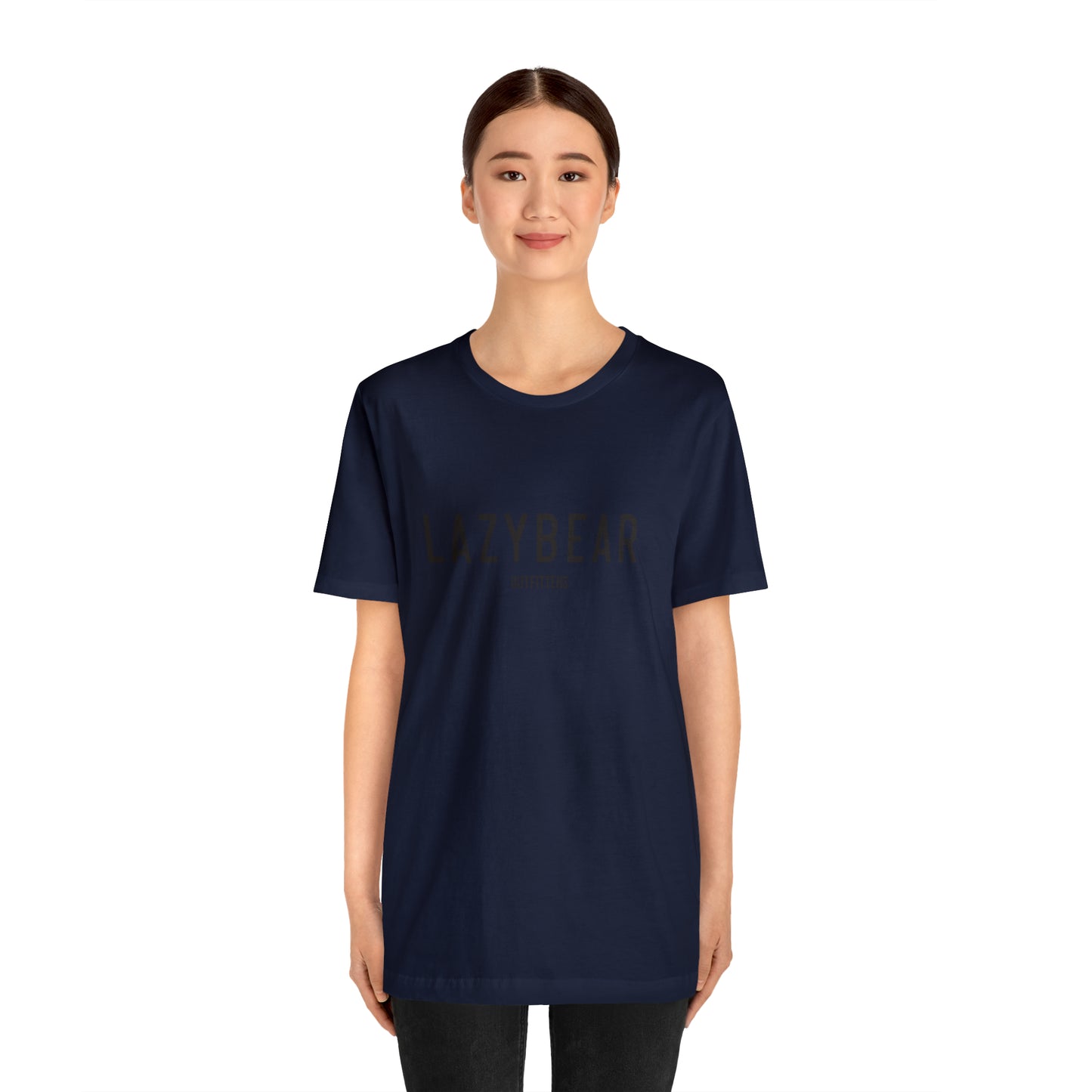 Lazy Bear Unisex Short Sleeve Tee (front bear, back name)