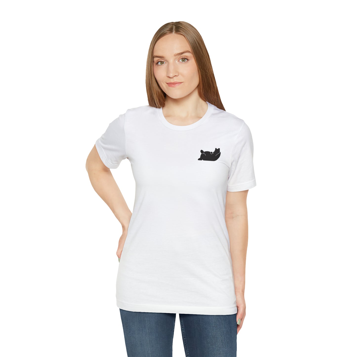 Lazy Bear Unisex Short Sleeve Tee (front bear, back name)