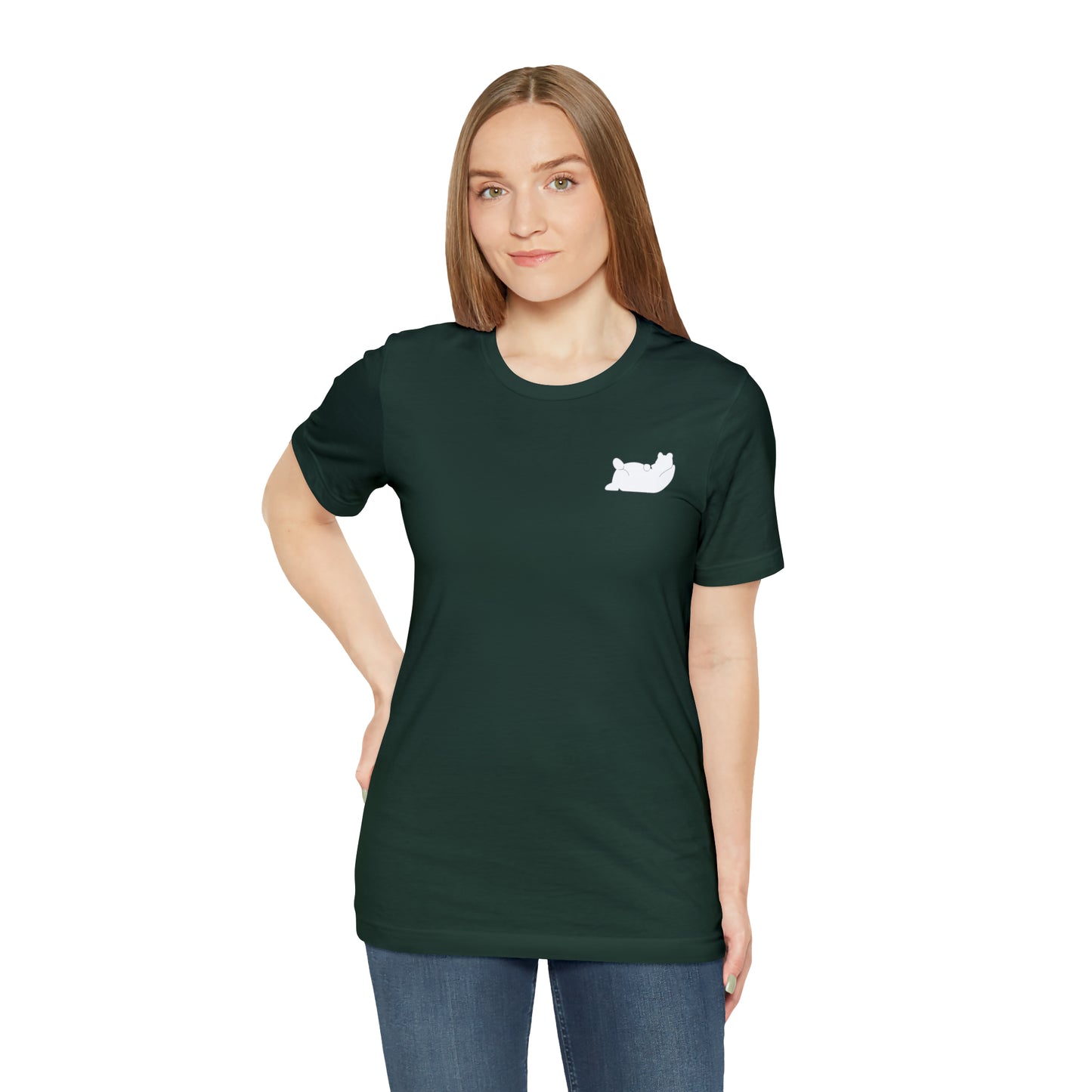Lazy Bear Unisex Short Sleeve Tee (front bear, back name)