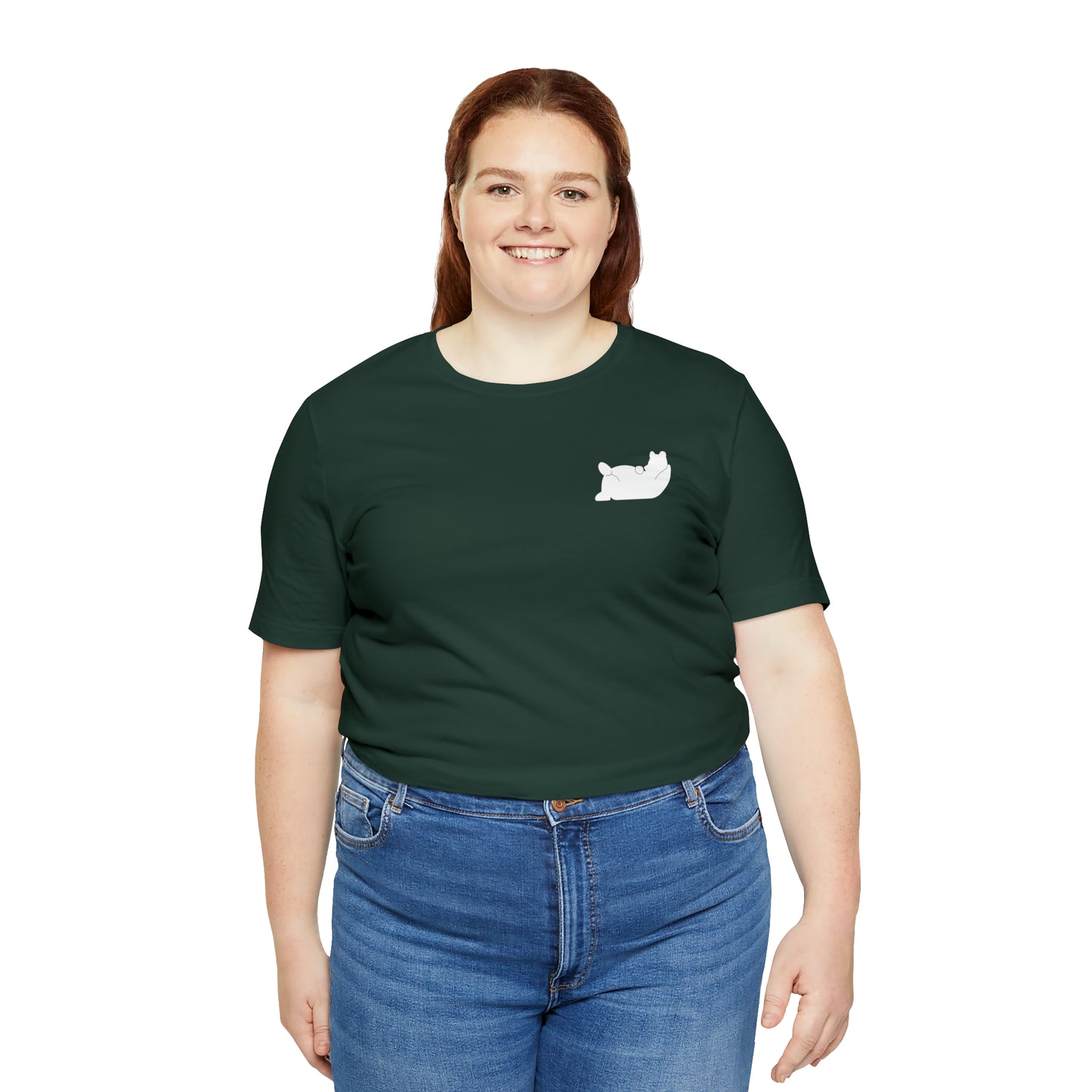 Lazy Bear Unisex Short Sleeve Tee (front bear, back name)