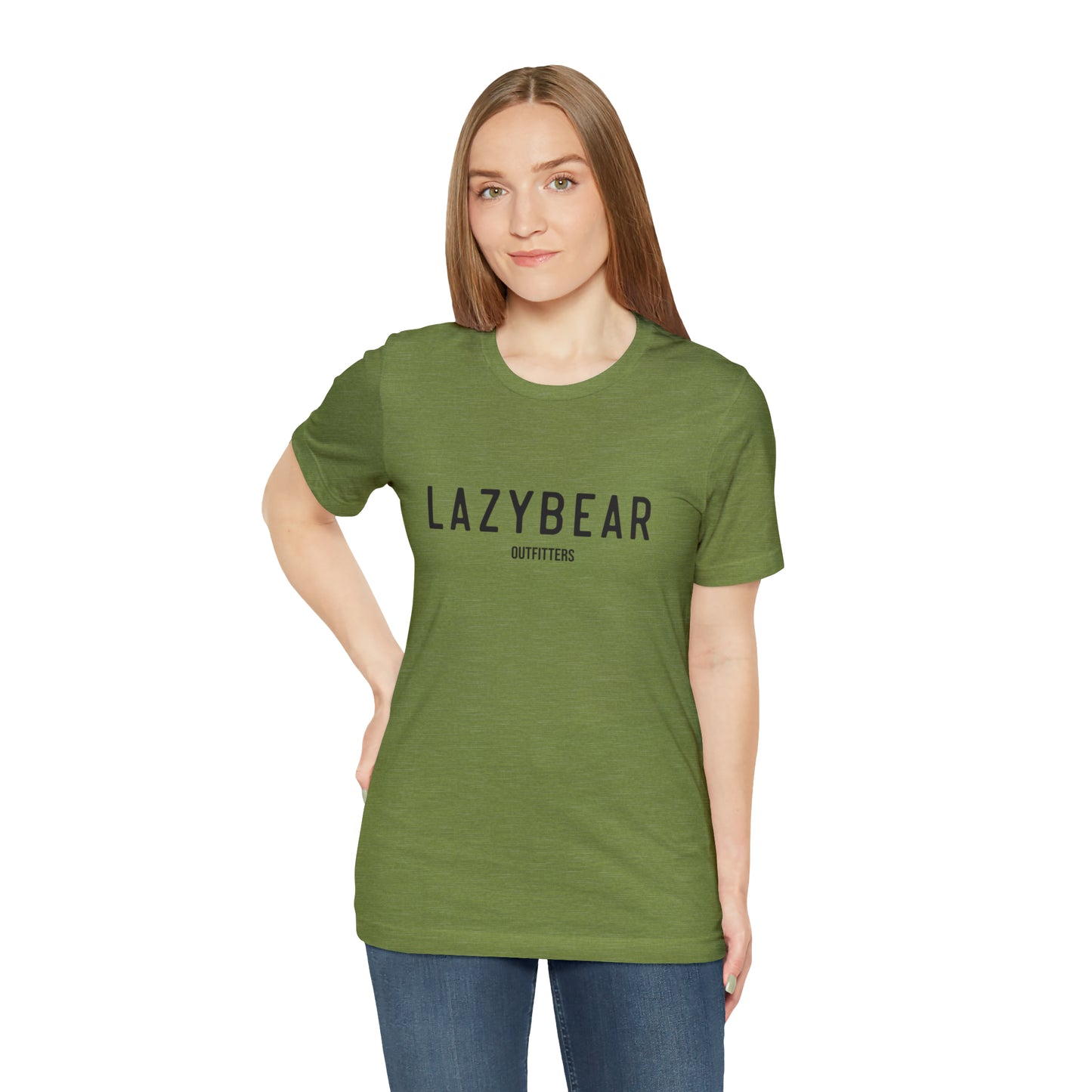 Lazy Bear Unisex Short Sleeve Tee (front name, back bear)