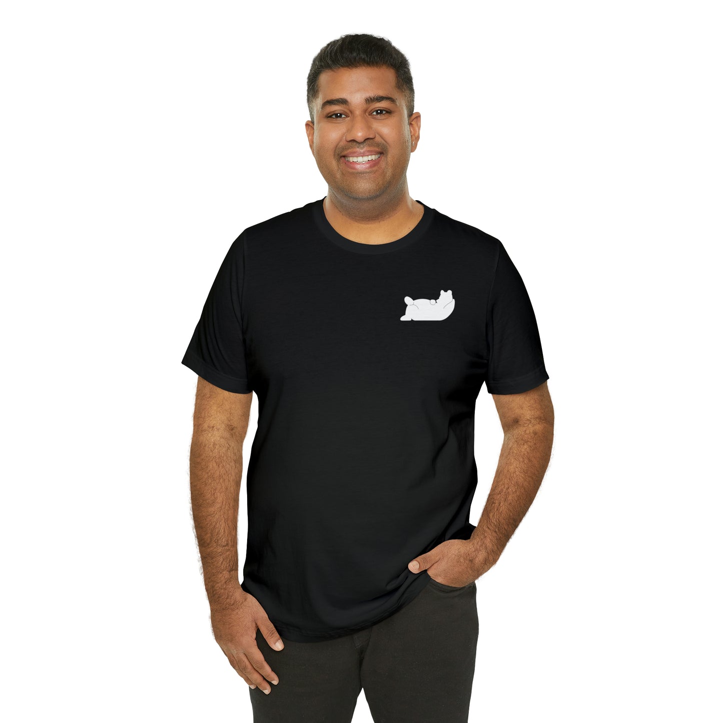 Lazy Bear Unisex Short Sleeve Tee (front bear, back name)