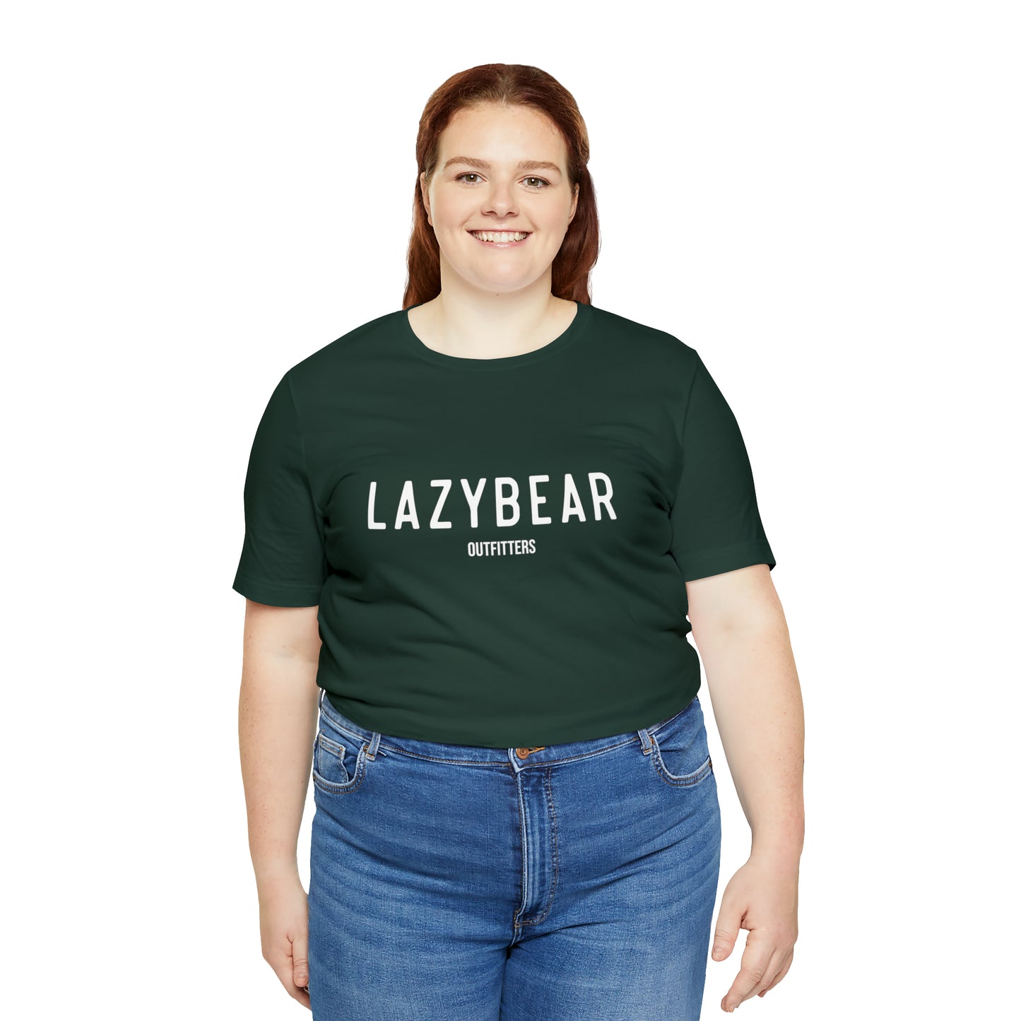 Lazy Bear Unisex Short Sleeve Tee (front name, back bear)