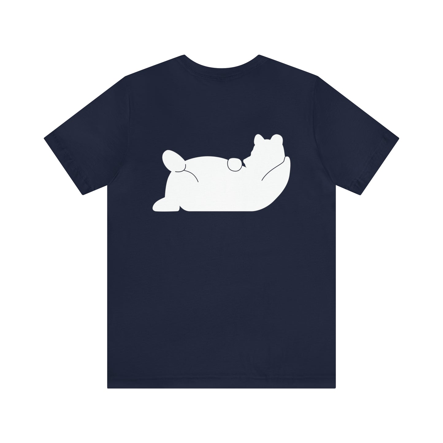 Lazy Bear Unisex Short Sleeve Tee (front name, back bear)