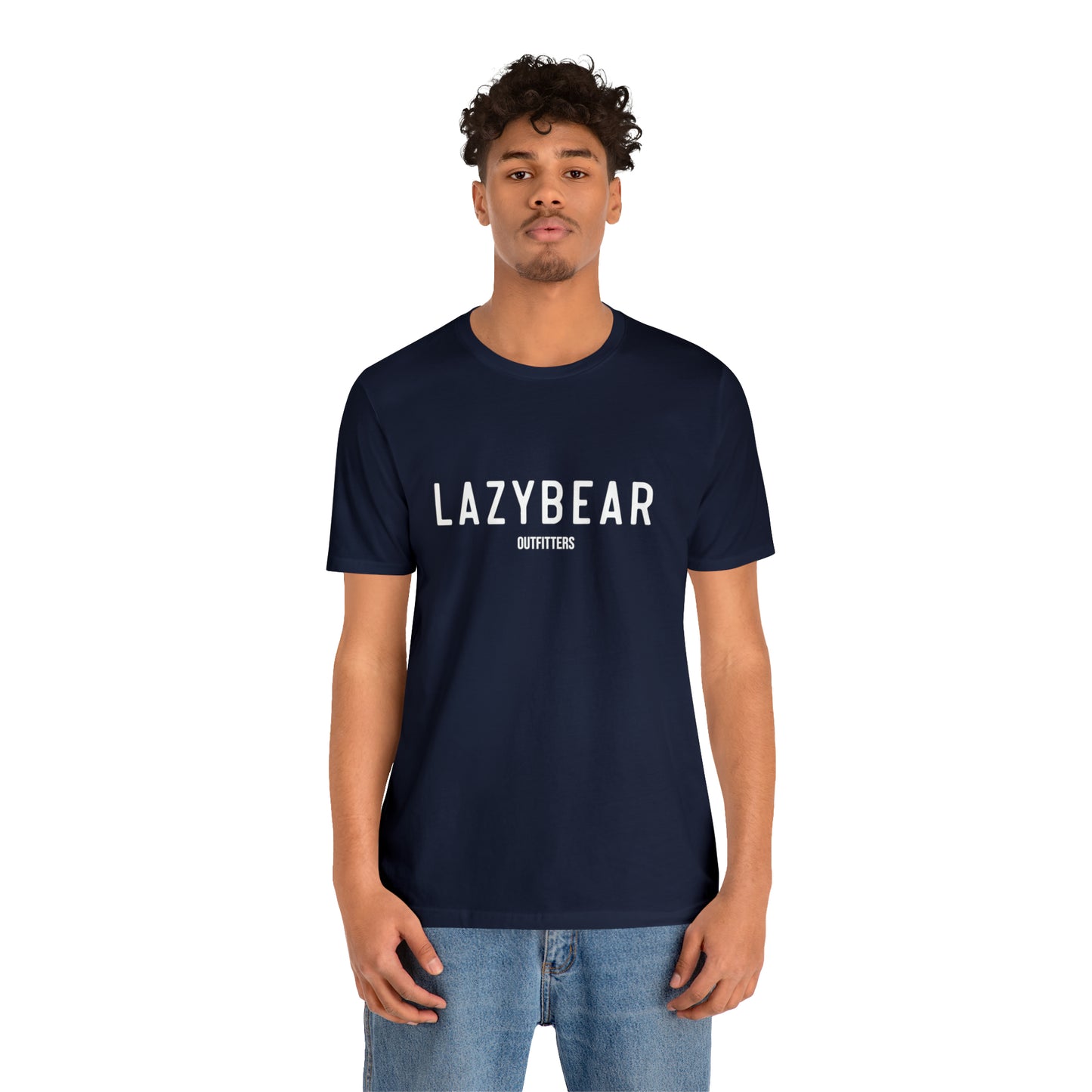 Lazy Bear Unisex Short Sleeve Tee (front name, back bear)