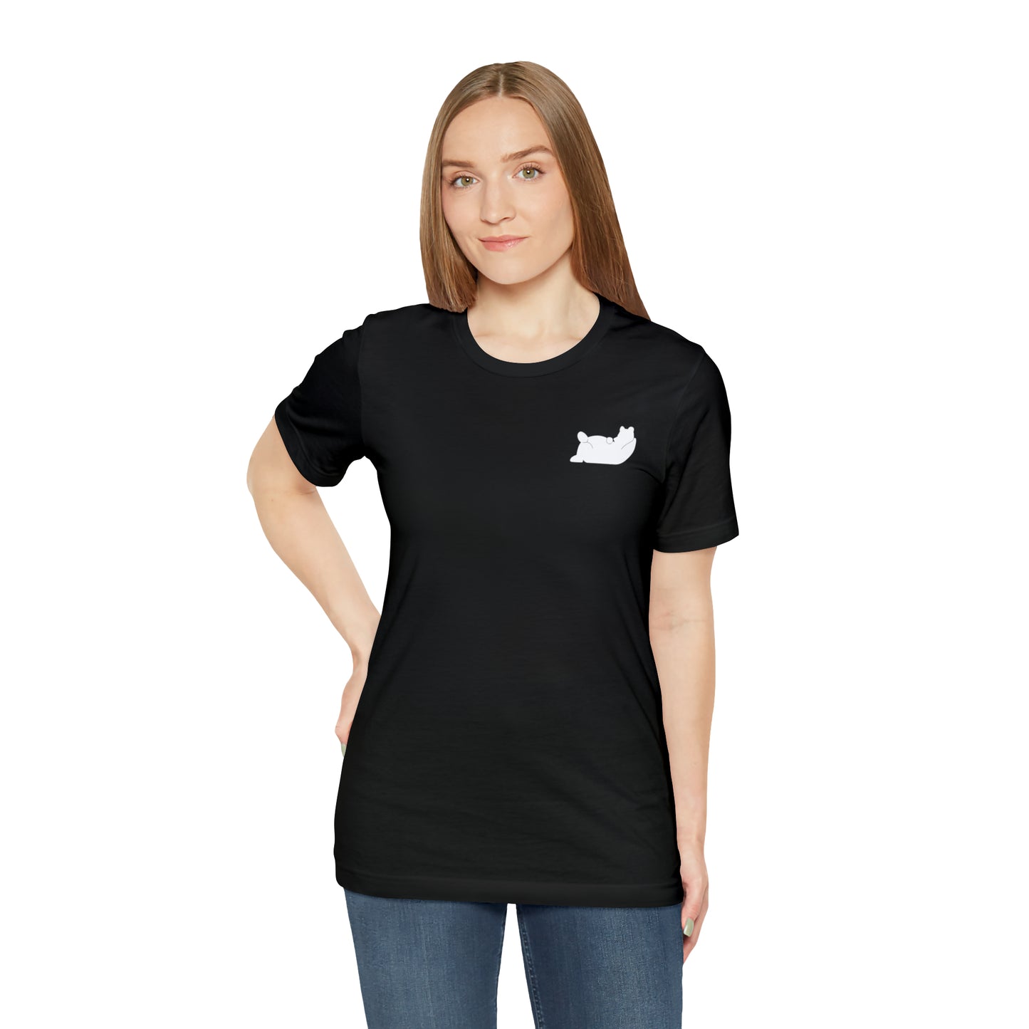 Lazy Bear Unisex Short Sleeve Tee (front bear, back name)