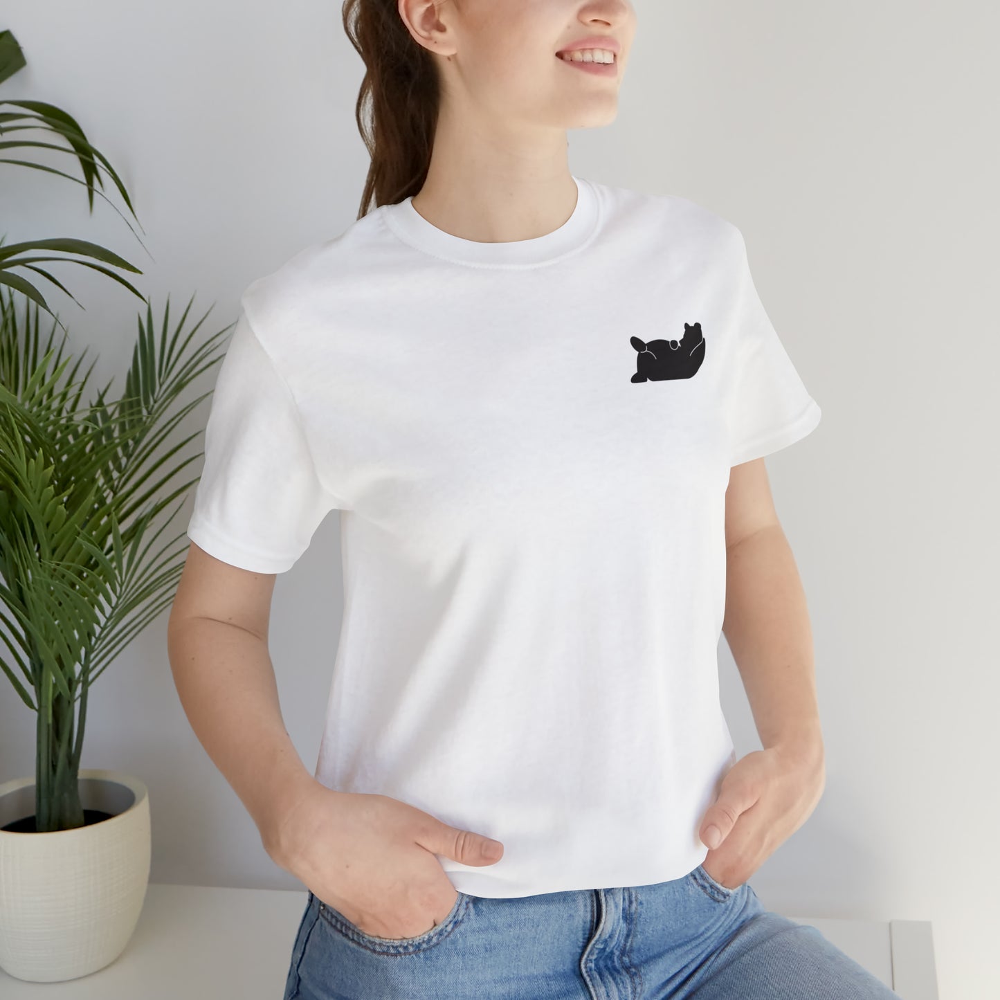 Lazy Bear Unisex Short Sleeve Tee (front bear, back name)