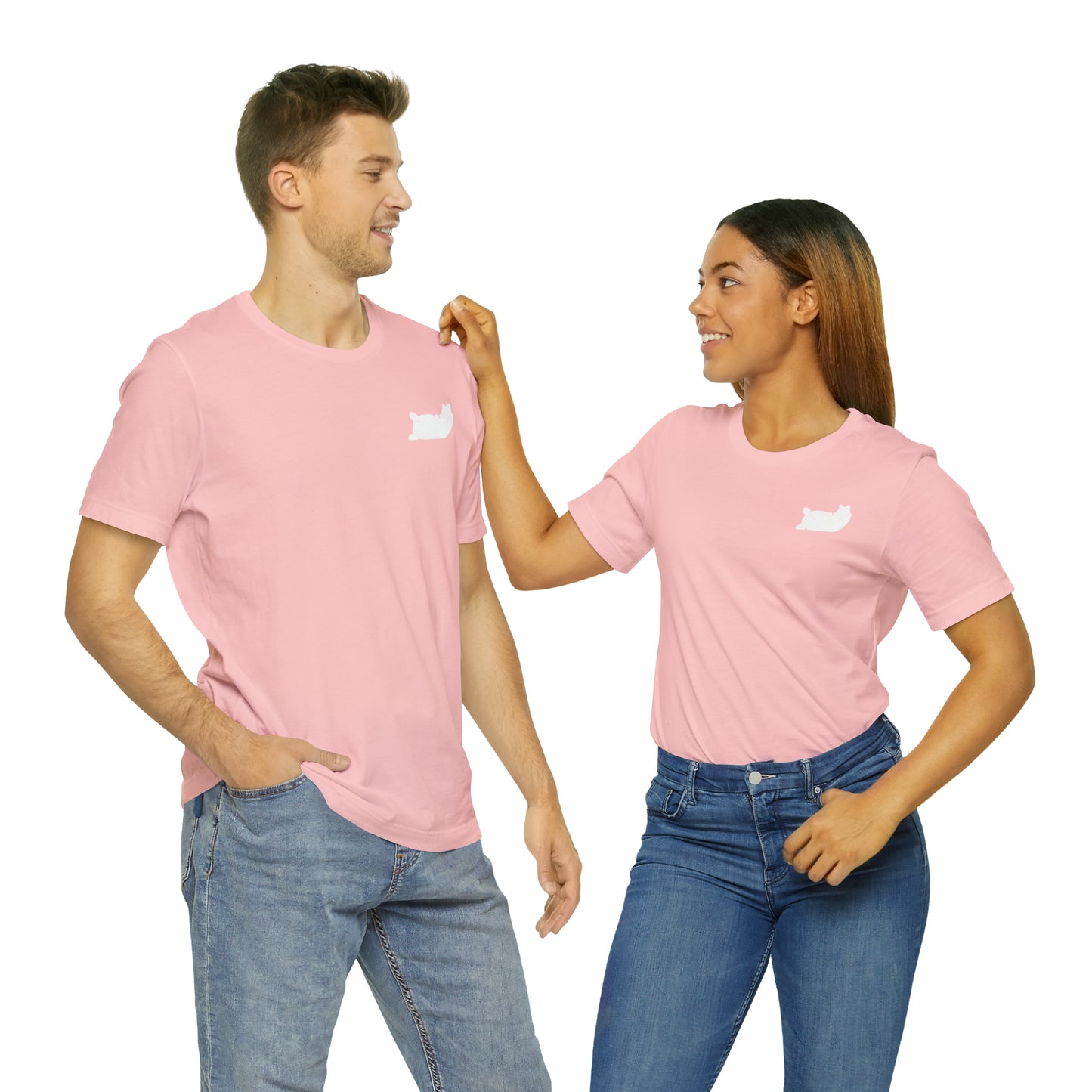 Lazy Bear Unisex Short Sleeve Tee (front bear, back name)