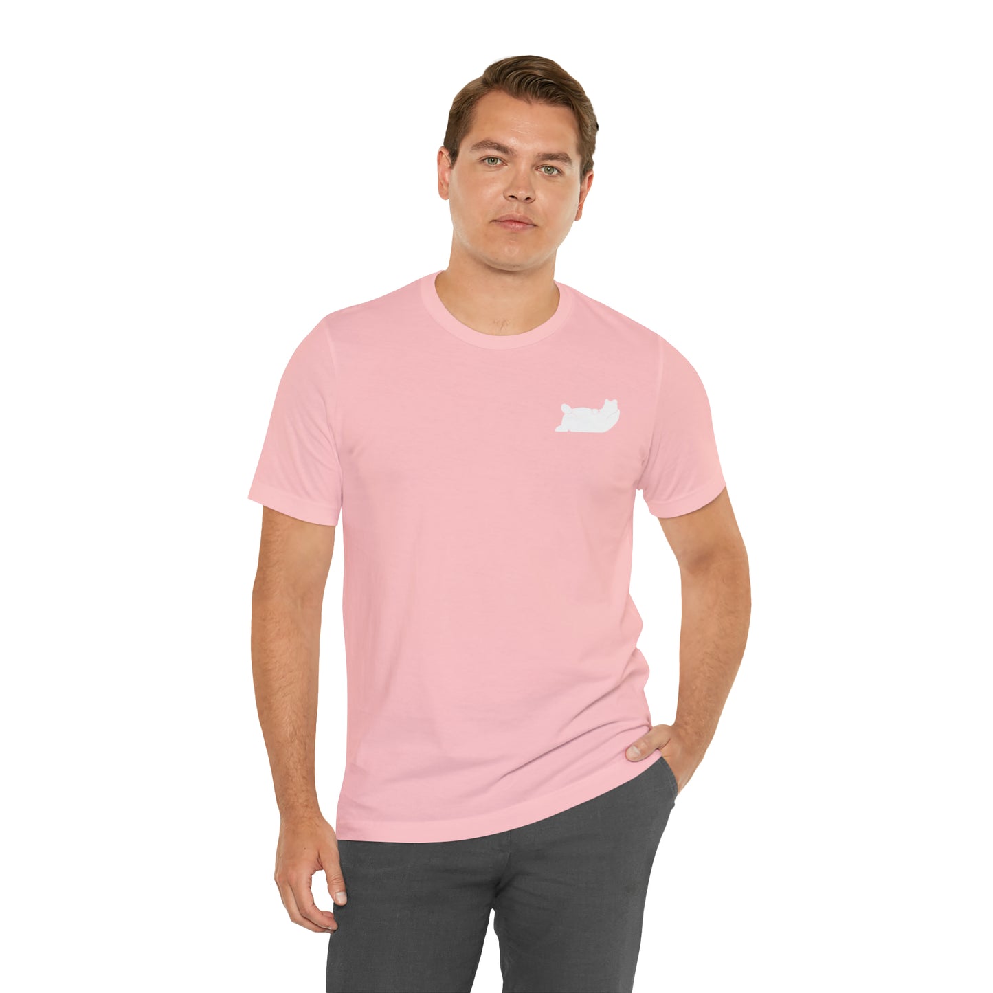 Lazy Bear Unisex Short Sleeve Tee (front bear, back name)