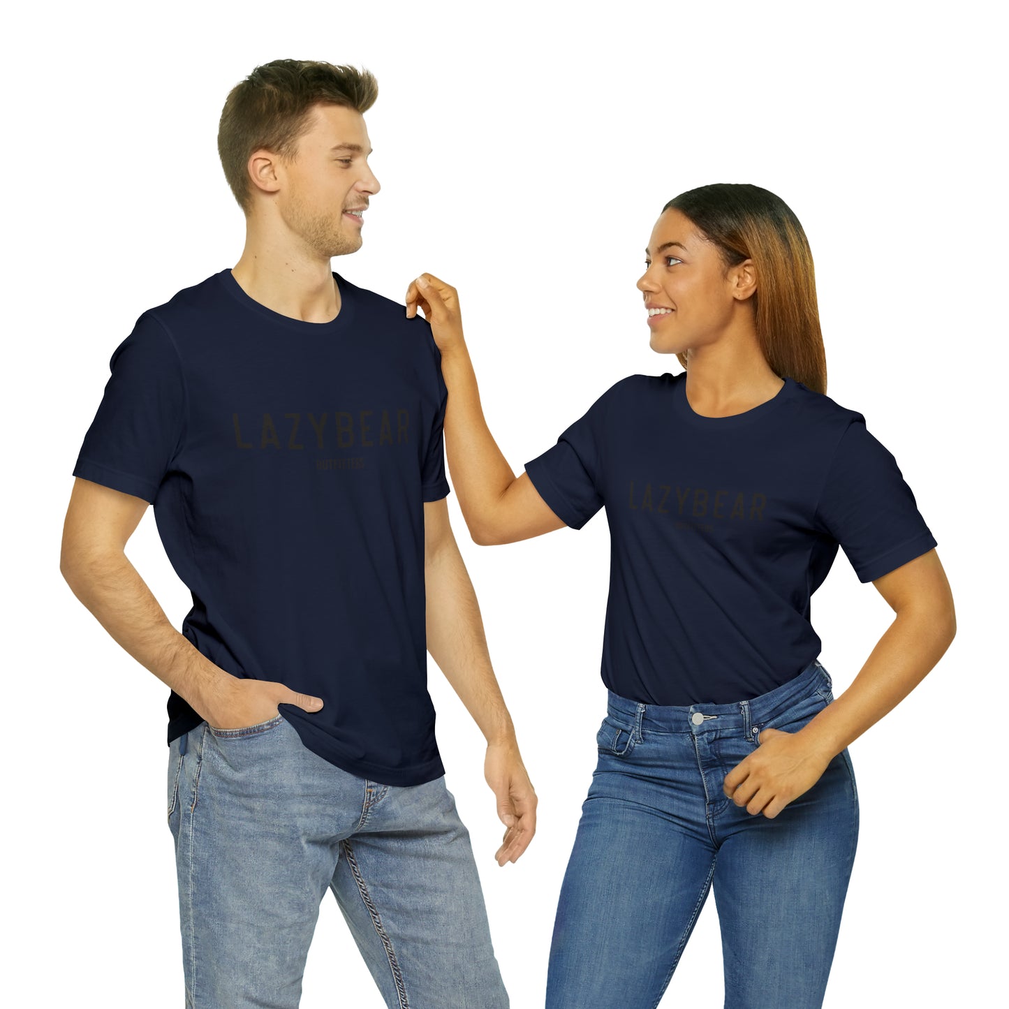 Lazy Bear Unisex Short Sleeve Tee (front bear, back name)