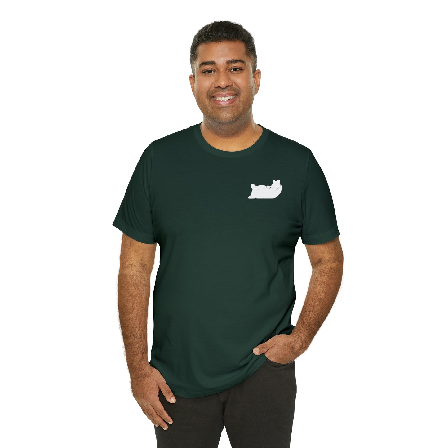 Lazy Bear Unisex Short Sleeve Tee (front bear, back name)