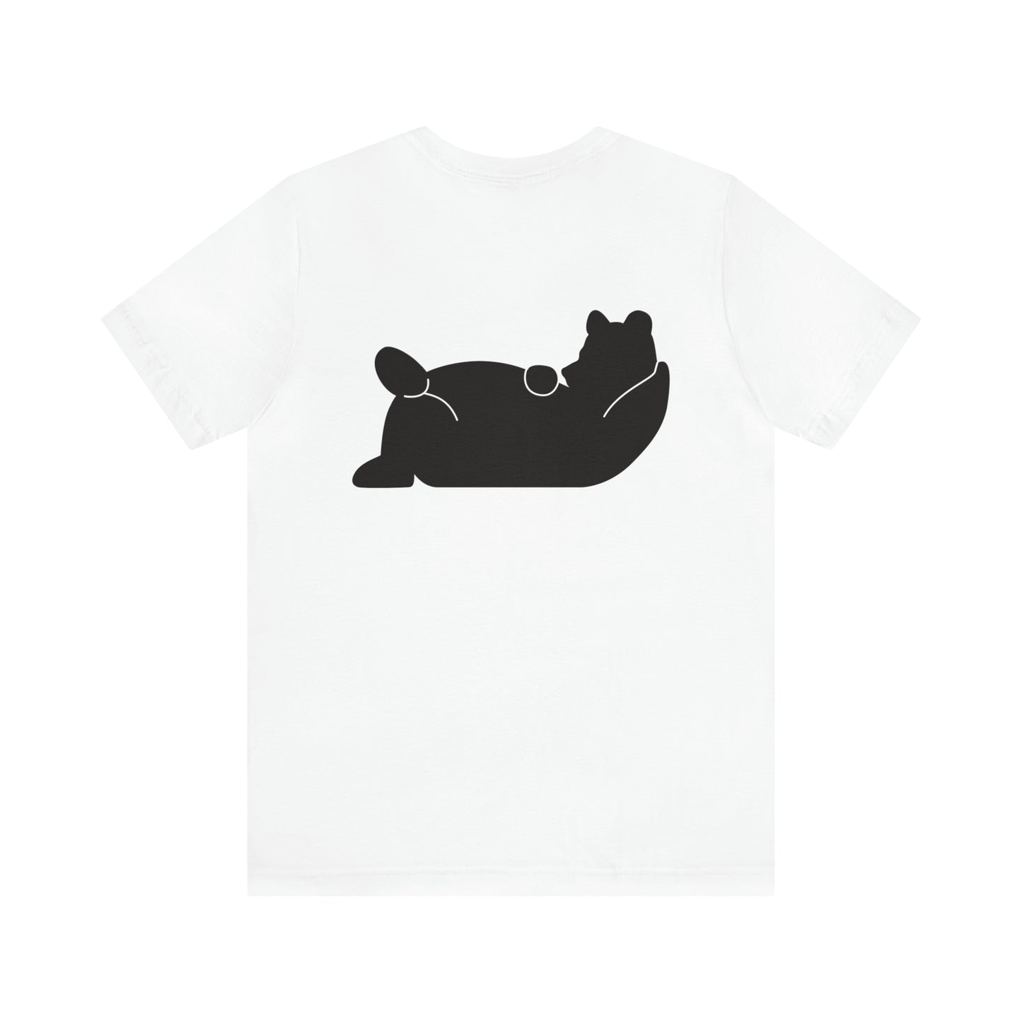 Lazy Bear Unisex Short Sleeve Tee (front name, back bear)