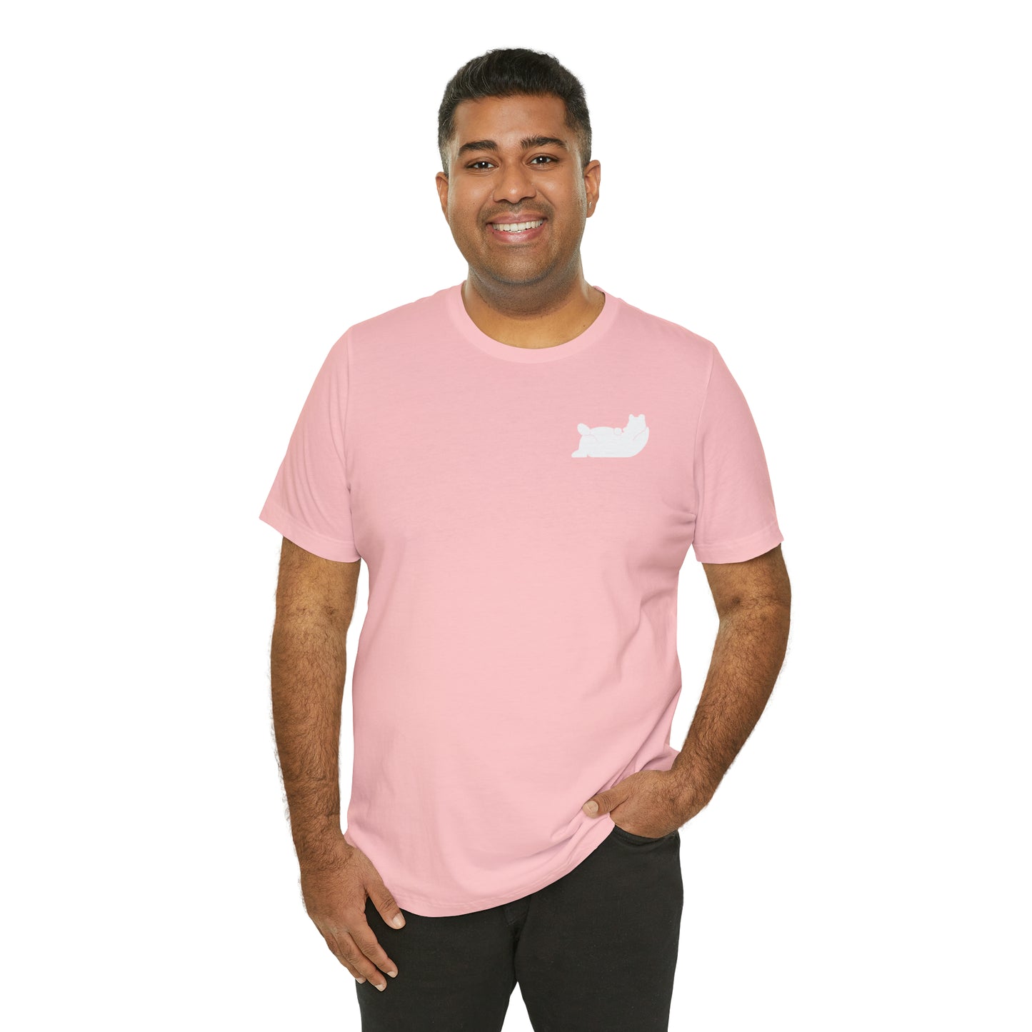 Lazy Bear Unisex Short Sleeve Tee (front bear, back name)