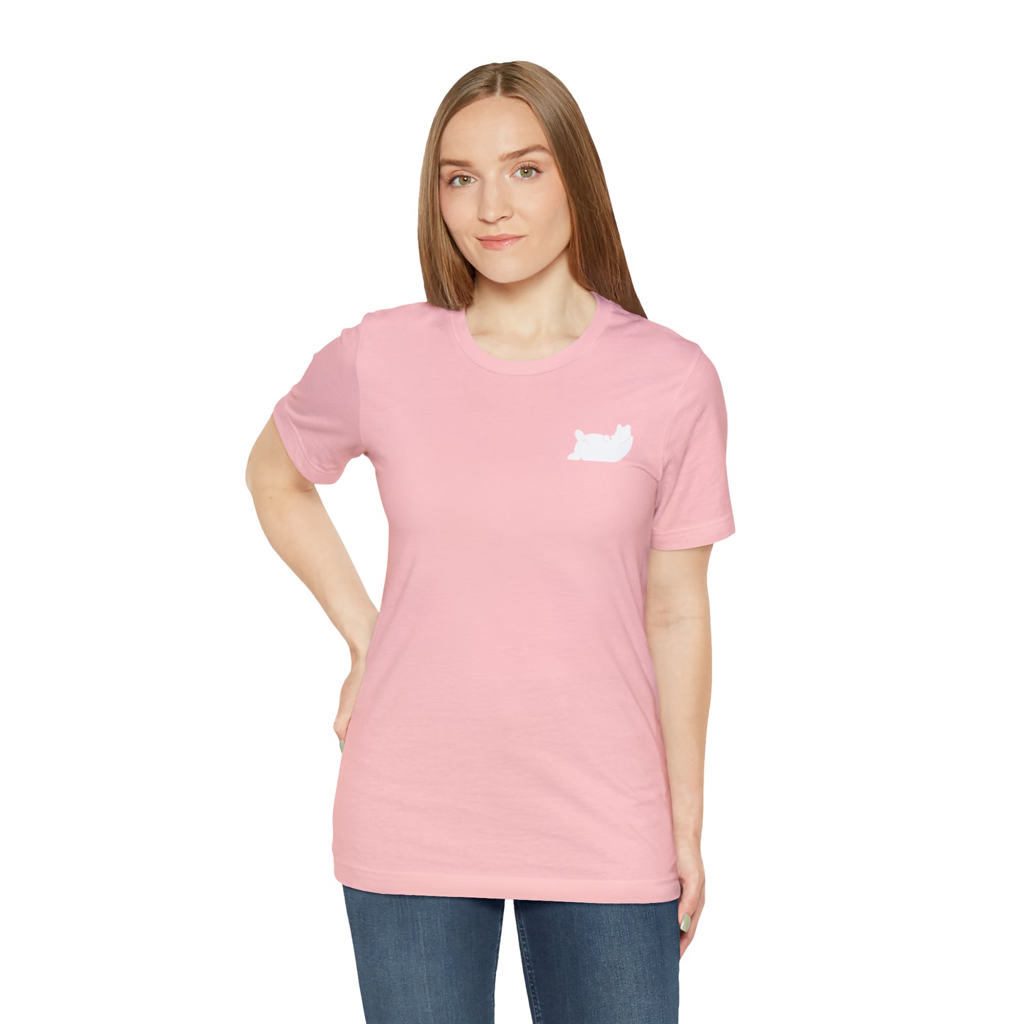 Lazy Bear Unisex Short Sleeve Tee (front bear, back name)