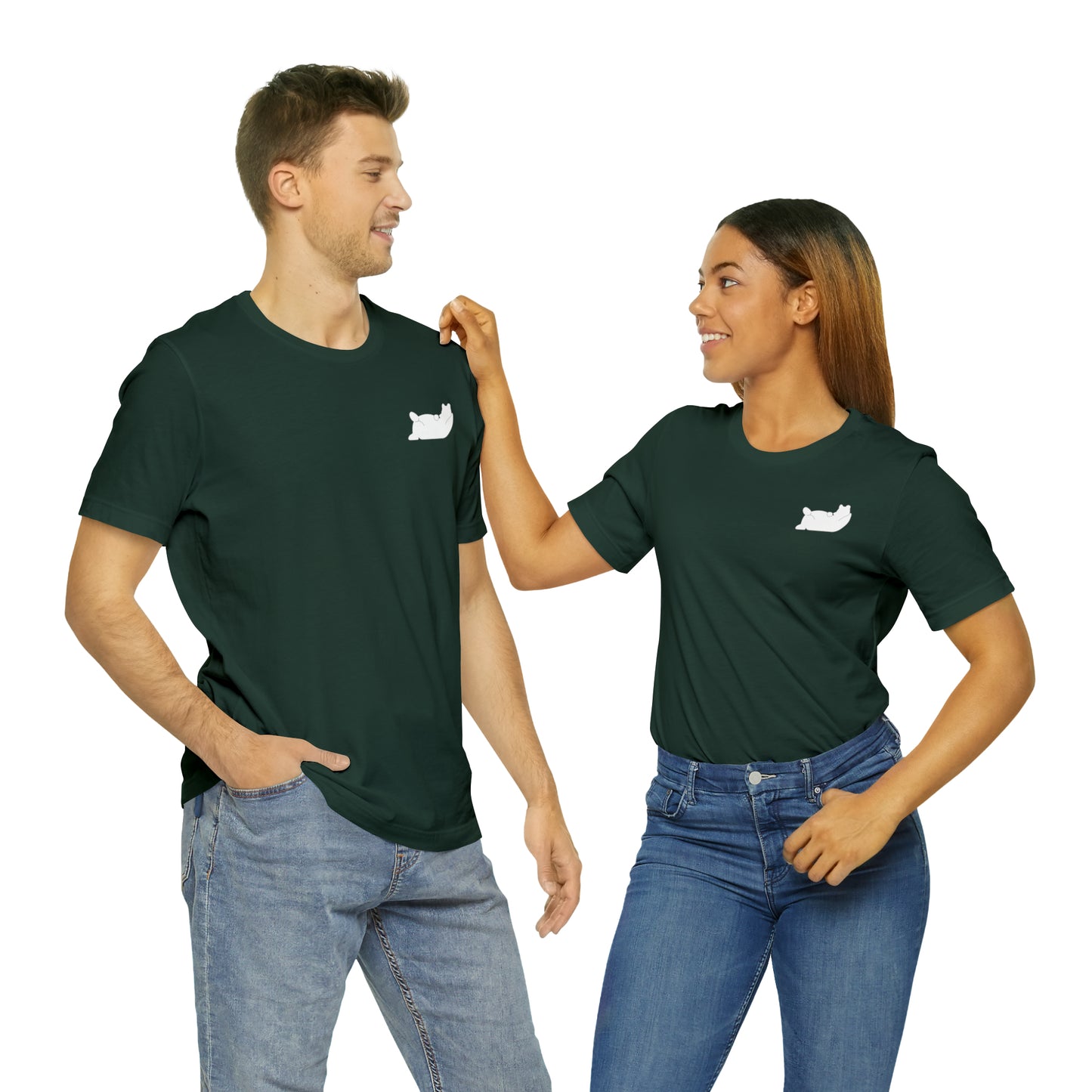 Lazy Bear Unisex Short Sleeve Tee (front bear, back name)