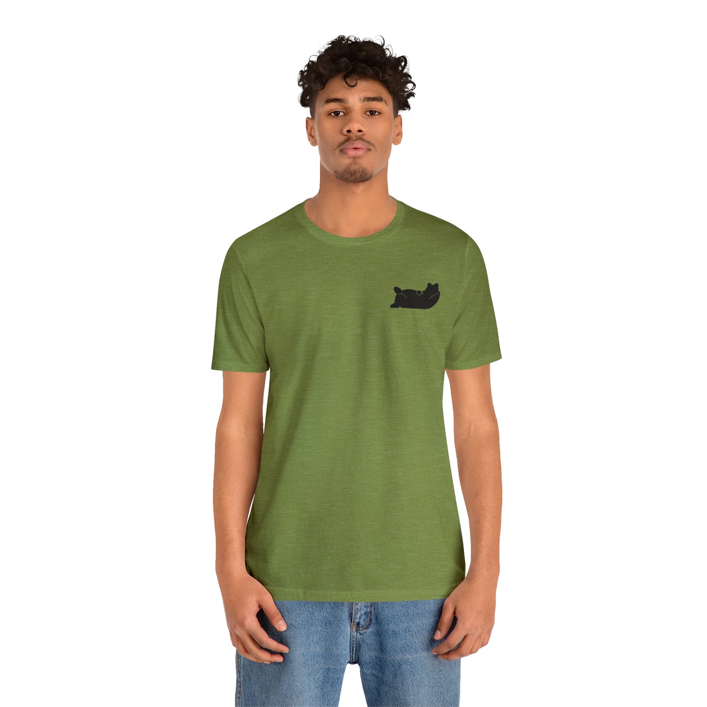 Lazy Bear Unisex Short Sleeve Tee (front bear, back name)