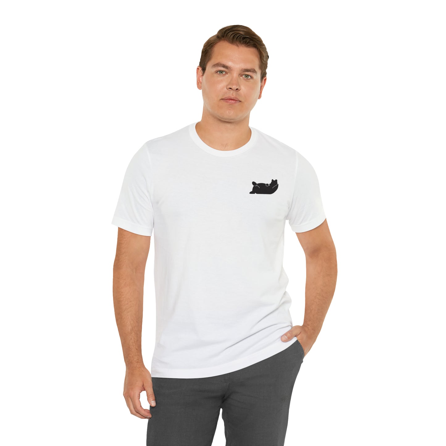 Lazy Bear Unisex Short Sleeve Tee (front bear, back name)