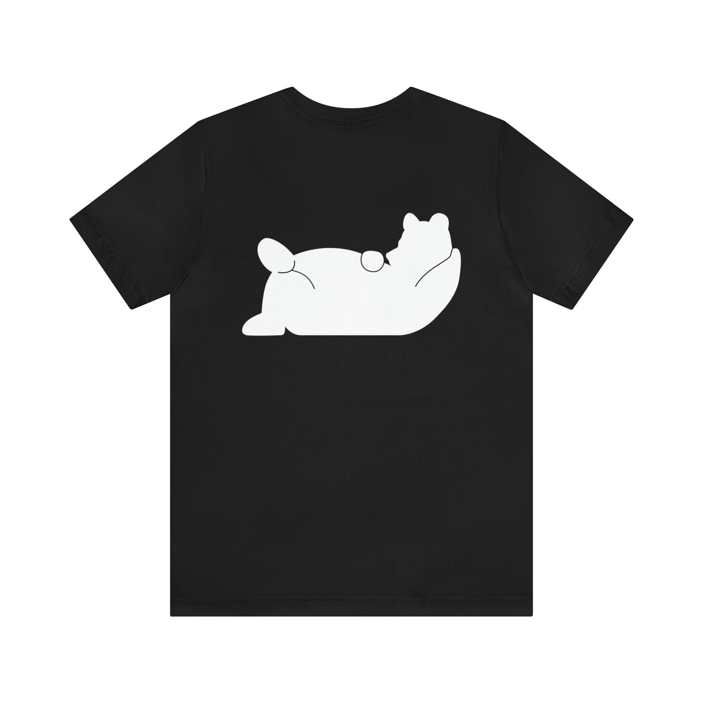 Lazy Bear Unisex Short Sleeve Tee (front name, back bear)
