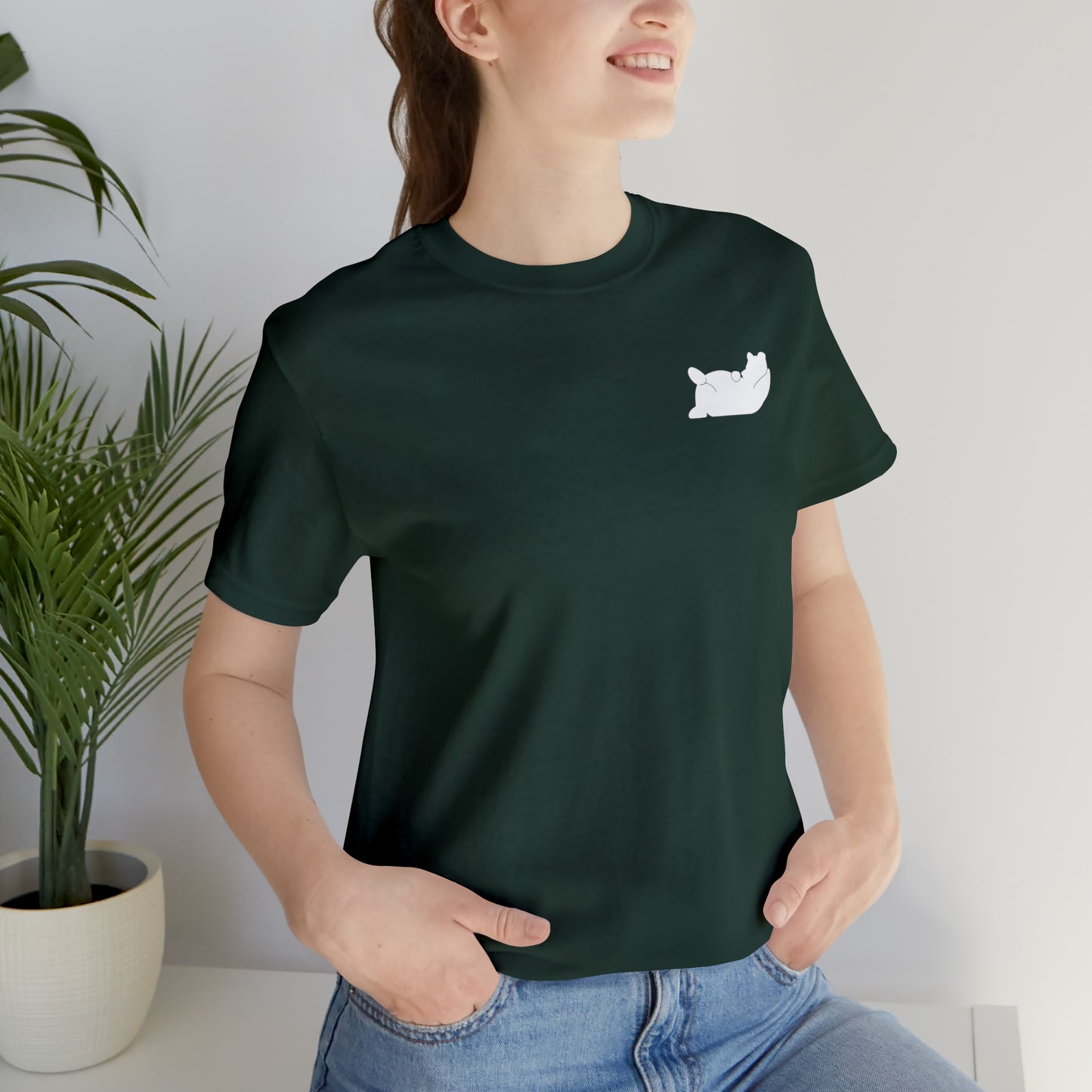Lazy Bear Unisex Short Sleeve Tee (front bear, back name)