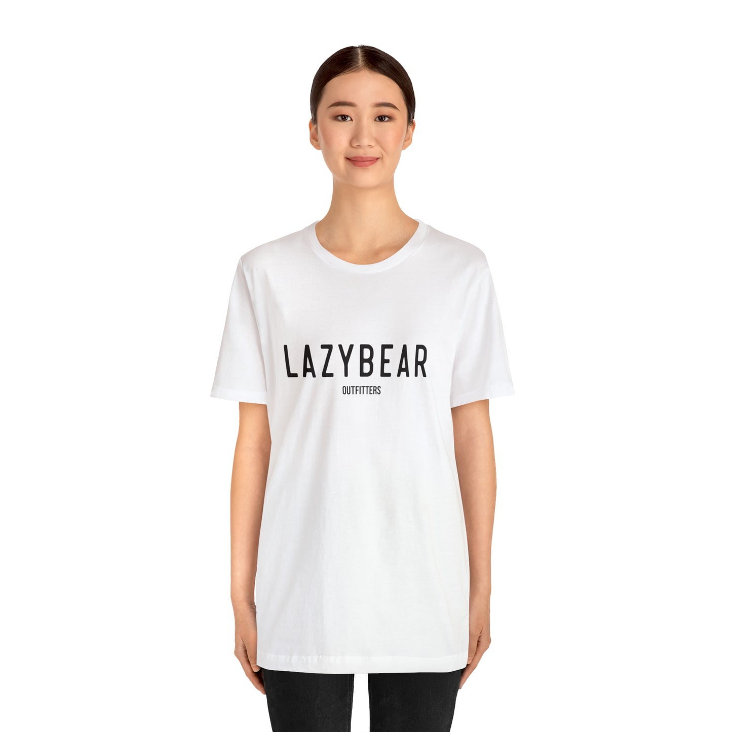 Lazy Bear Unisex Short Sleeve Tee (front name, back bear)
