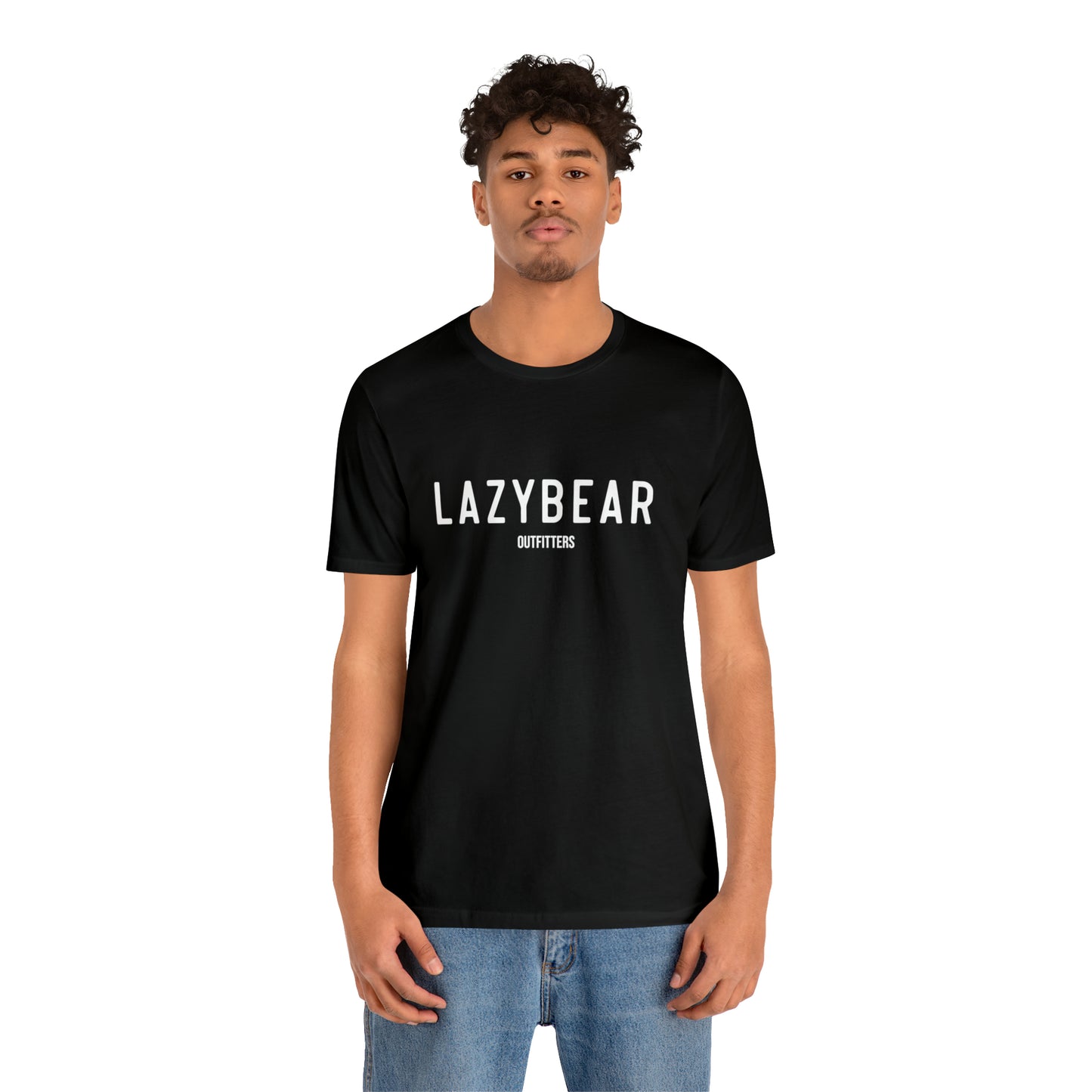 Lazy Bear Unisex Short Sleeve Tee (front name, back bear)