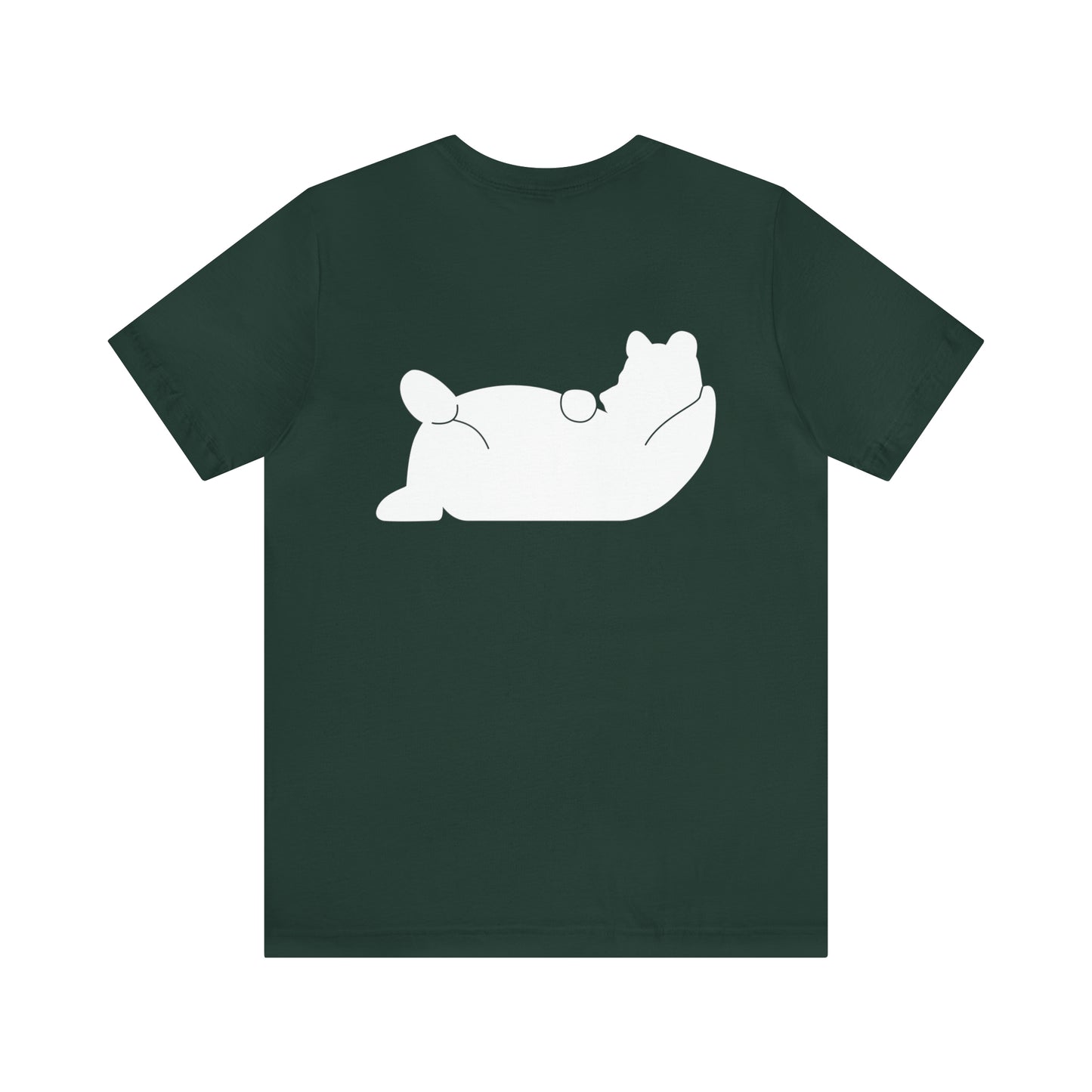 Lazy Bear Unisex Short Sleeve Tee (front name, back bear)