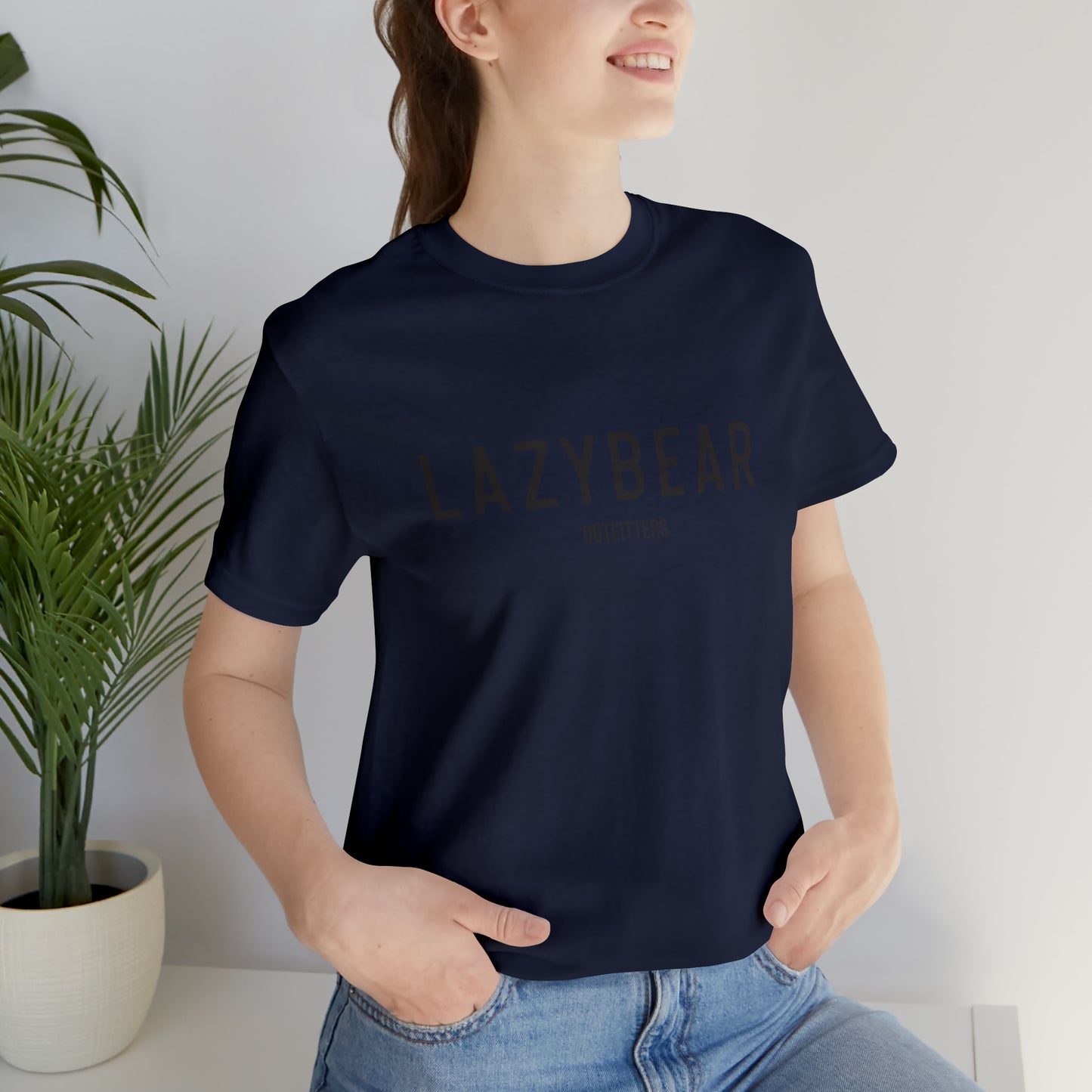 Lazy Bear Unisex Short Sleeve Tee (front bear, back name)