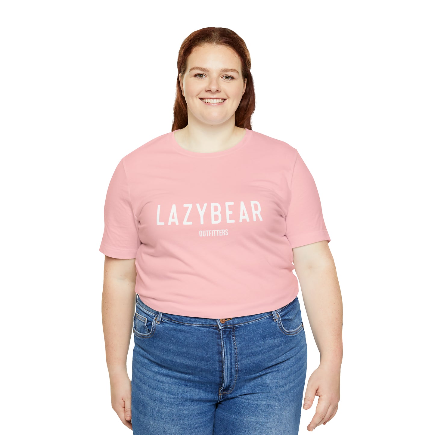 Lazy Bear Unisex Short Sleeve Tee (front name, back bear)