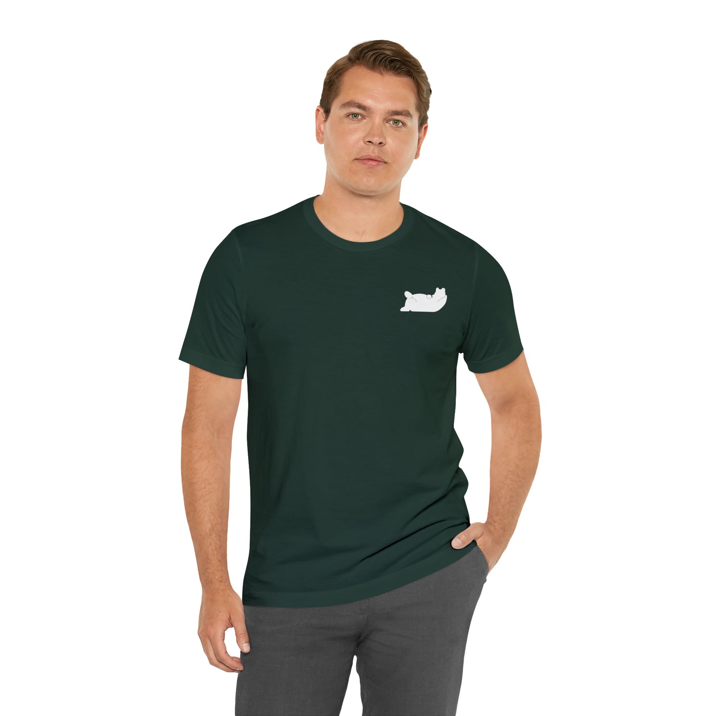 Lazy Bear Unisex Short Sleeve Tee (front bear, back name)