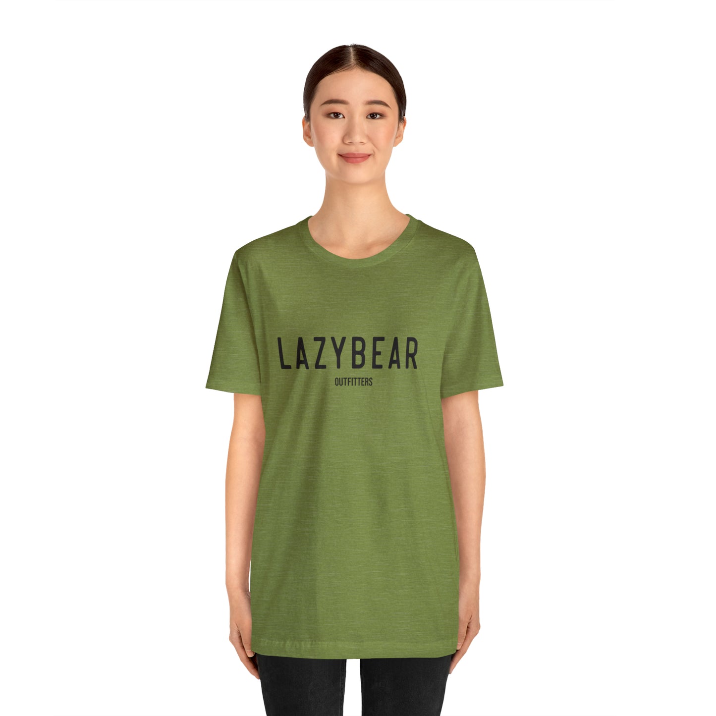 Lazy Bear Unisex Short Sleeve Tee (front name, back bear)