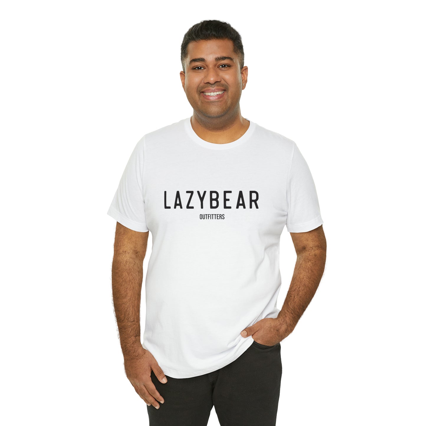 Lazy Bear Unisex Short Sleeve Tee (front name, back bear)