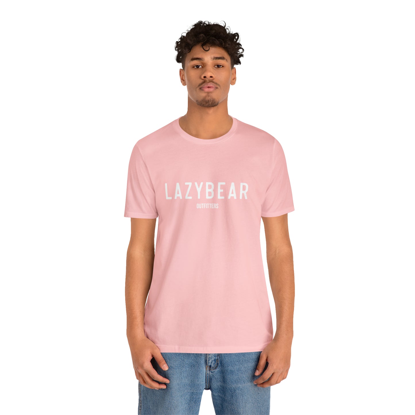 Lazy Bear Unisex Short Sleeve Tee (front name, back bear)