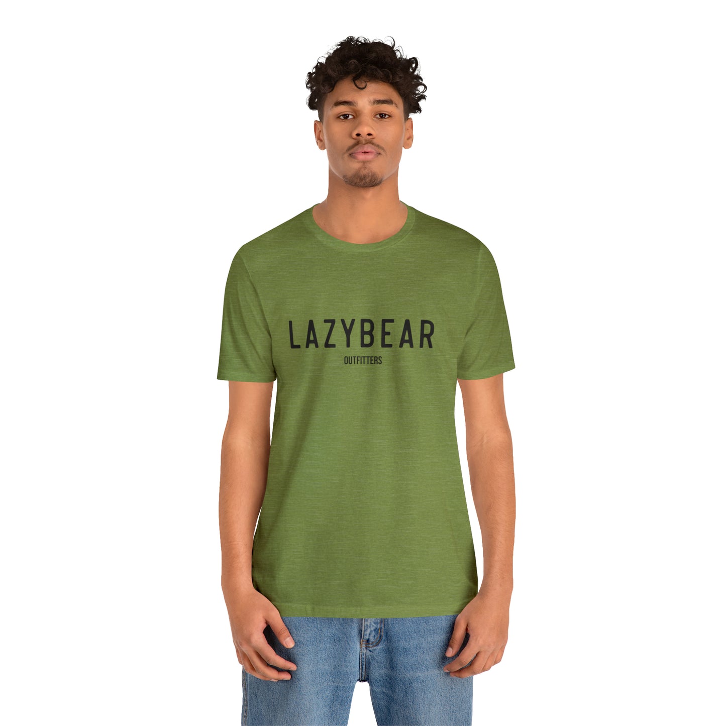Lazy Bear Unisex Short Sleeve Tee (front name, back bear)