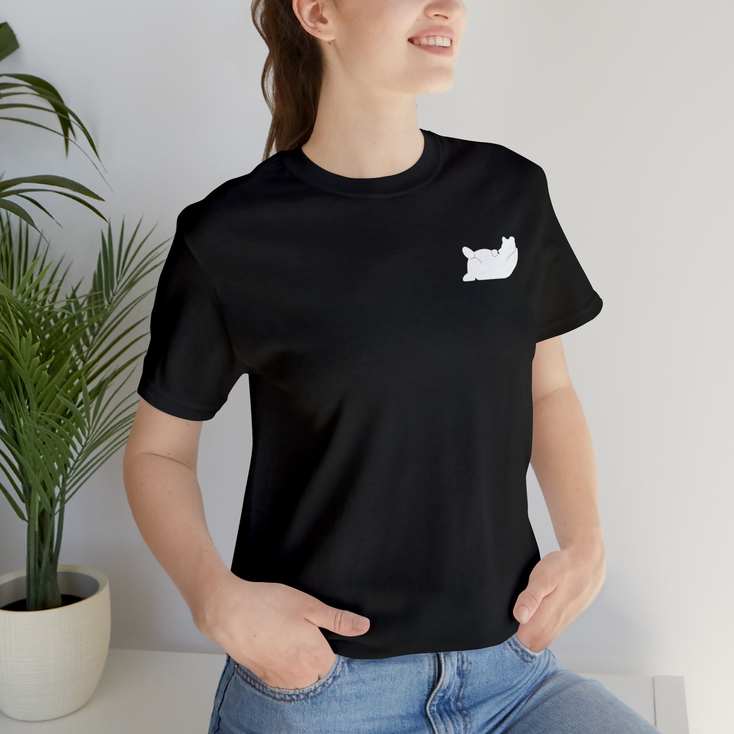 Lazy Bear Unisex Short Sleeve Tee (front bear, back name)