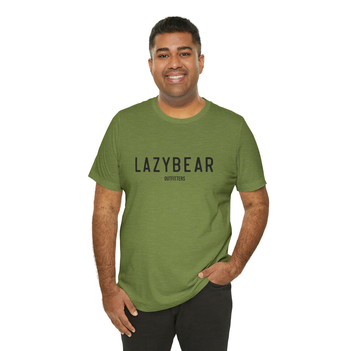 Lazy Bear Unisex Short Sleeve Tee (front name, back bear)
