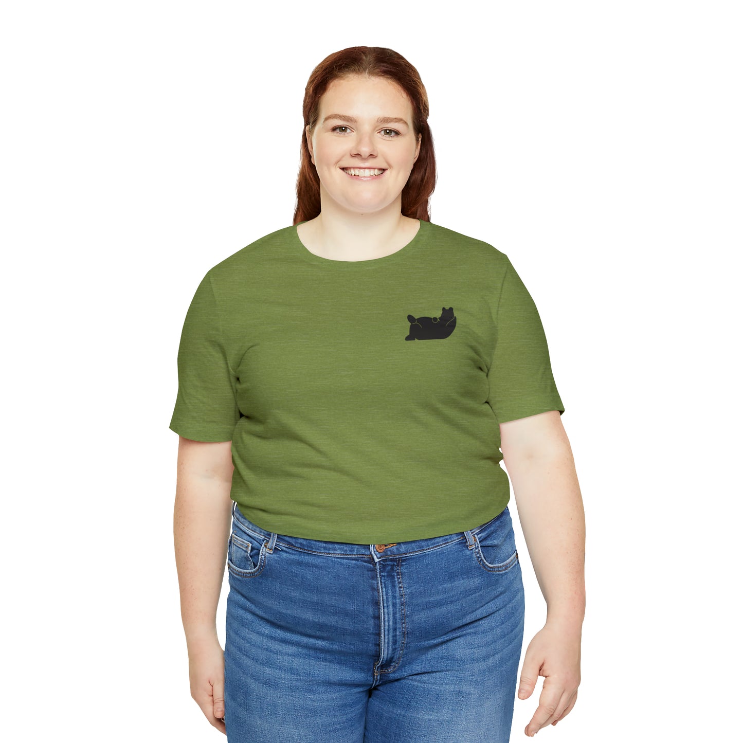 Lazy Bear Unisex Short Sleeve Tee (front bear, back name)