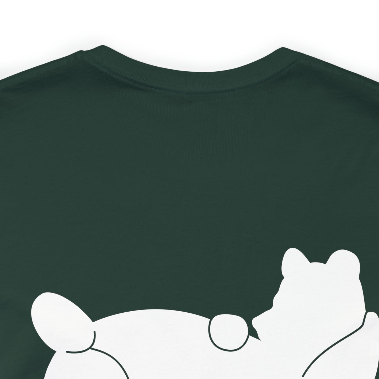 Lazy Bear Unisex Short Sleeve Tee (front name, back bear)