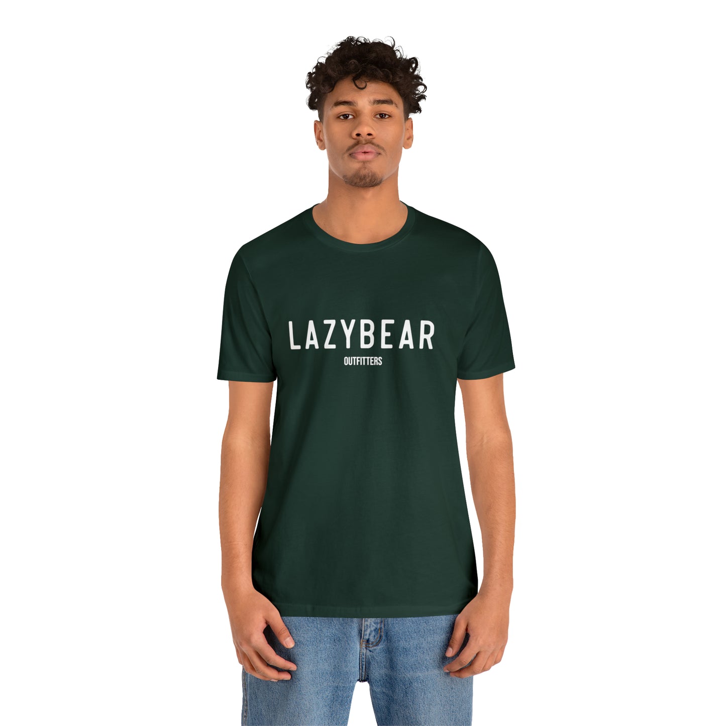 Lazy Bear Unisex Short Sleeve Tee (front name, back bear)