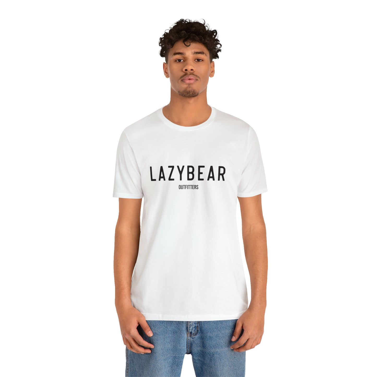 Lazy Bear Unisex Short Sleeve Tee (front name, back bear)