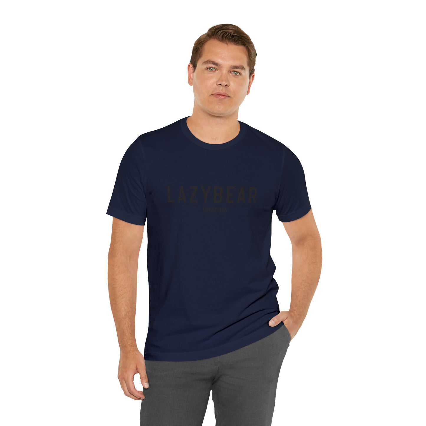 Lazy Bear Unisex Short Sleeve Tee (front bear, back name)