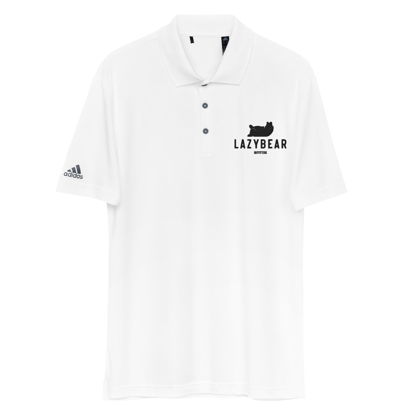Lazy Bear x Addidas Classic Golf Polo Shirt (white with black logo)
