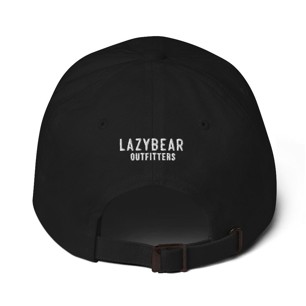 Lazy Bear Outfitters' Classic Embroidered Dad Hat (white embroidery)