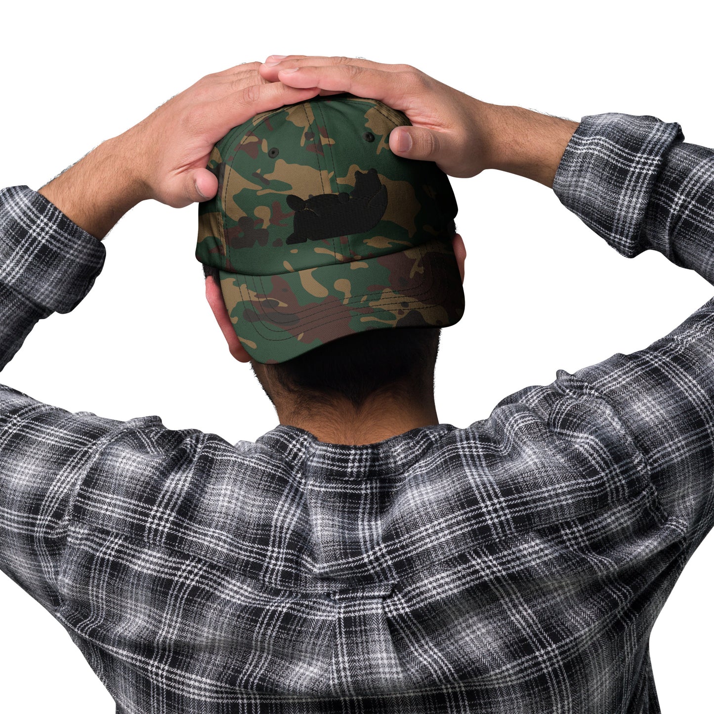Lazy Bear Outfitters' Classic Embroidered Dad Hat (black embroidery)