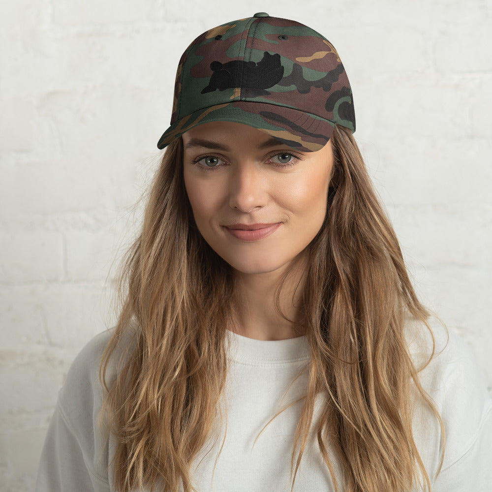 Lazy Bear Outfitters' Classic Embroidered Dad Hat (black embroidery)