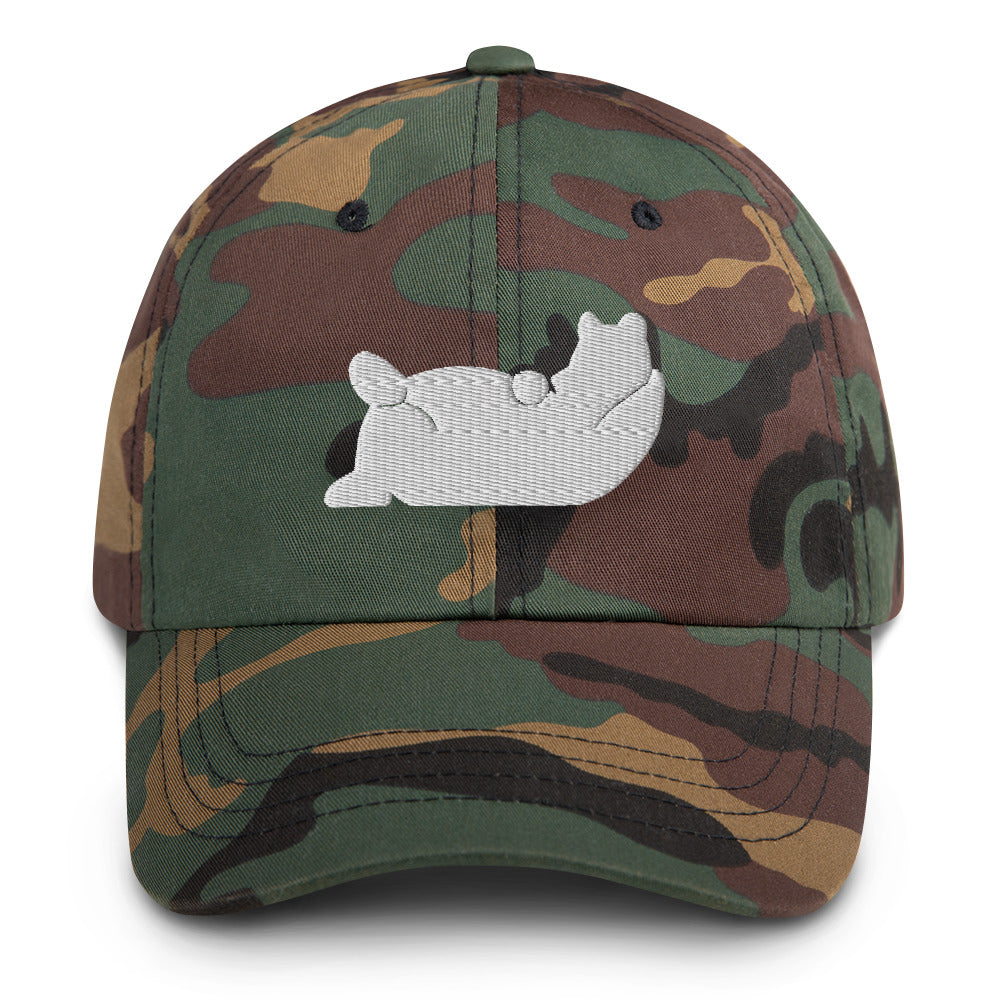 Lazy Bear Outfitters' Classic Embroidered Dad Hat (white embroidery)