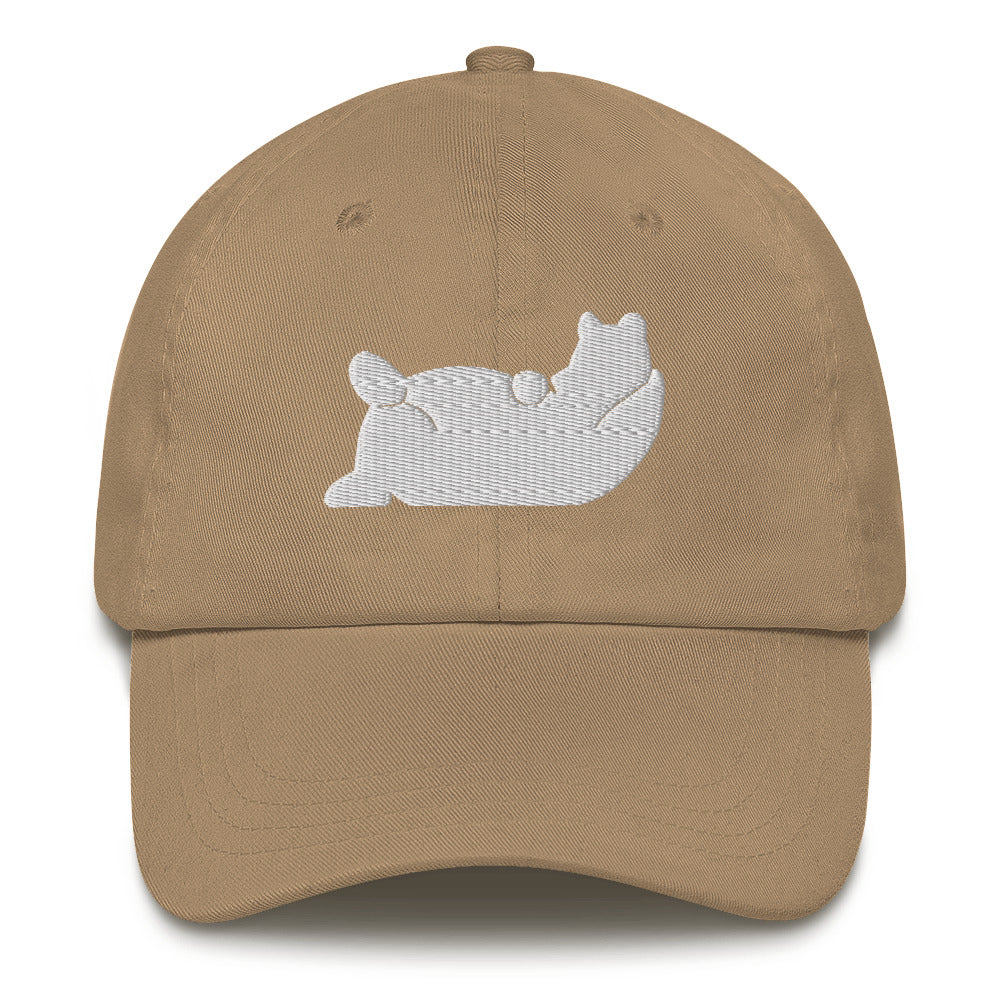 Lazy Bear Outfitters' Classic Embroidered Dad Hat (white embroidery)