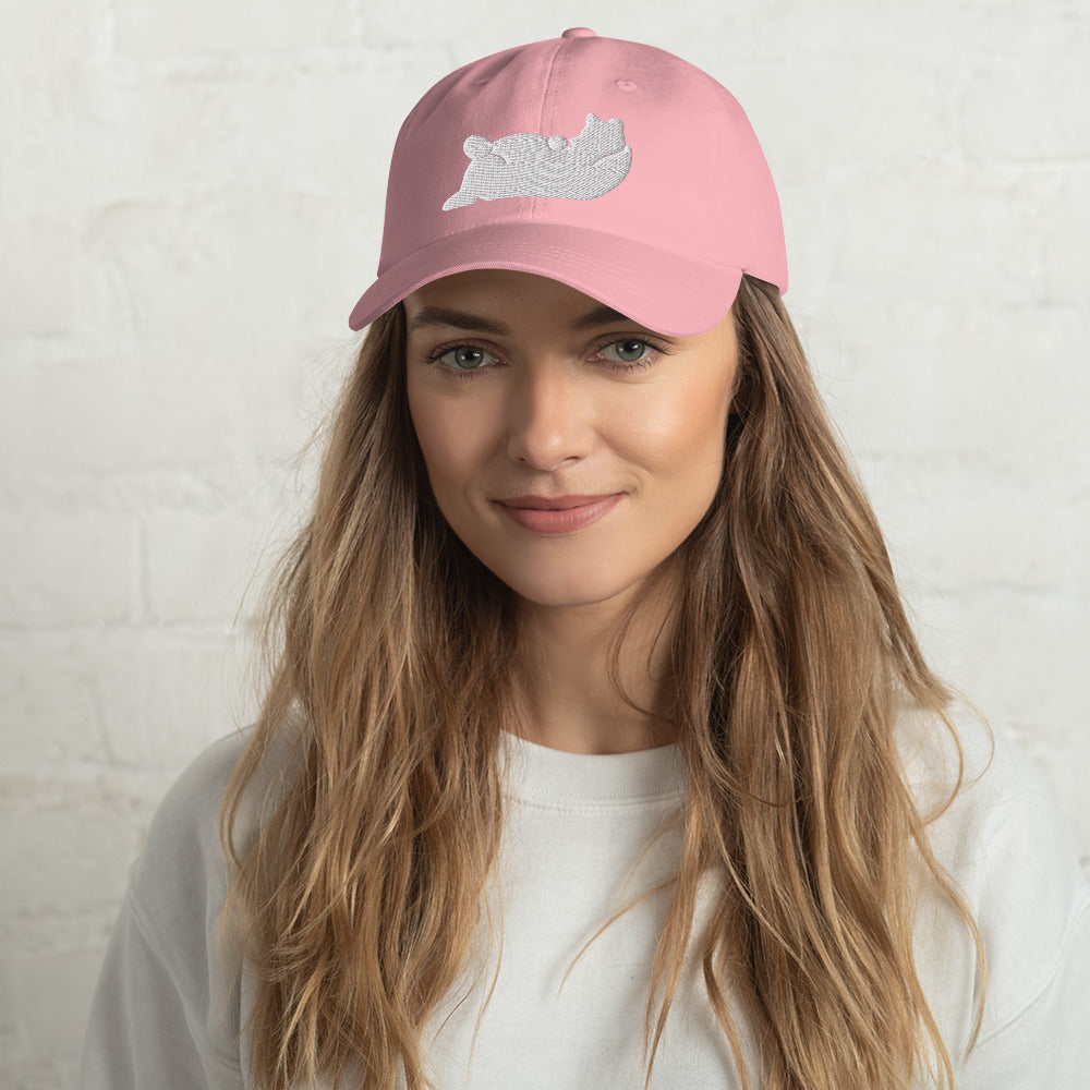 Lazy Bear Outfitters' Classic Embroidered Dad Hat (white embroidery)