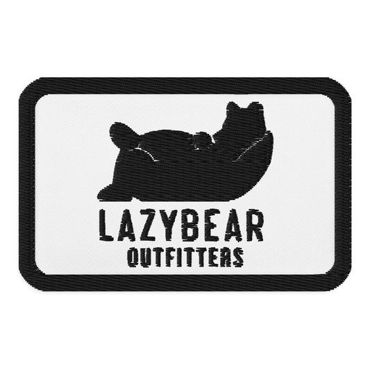 Lazy Bear Outfitters Embroidered Patch (Black logo on white)